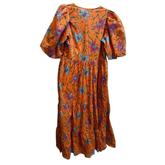 Tuckernuck Hyacinth House Dress Womens Orange Floral Cisco Maxi Small NWT $168 - Picture 13 of 14
